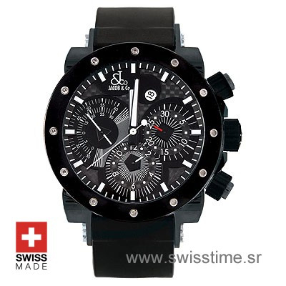 Jacob and Co Epic II Black Titanium Swiss Time Replica Watch