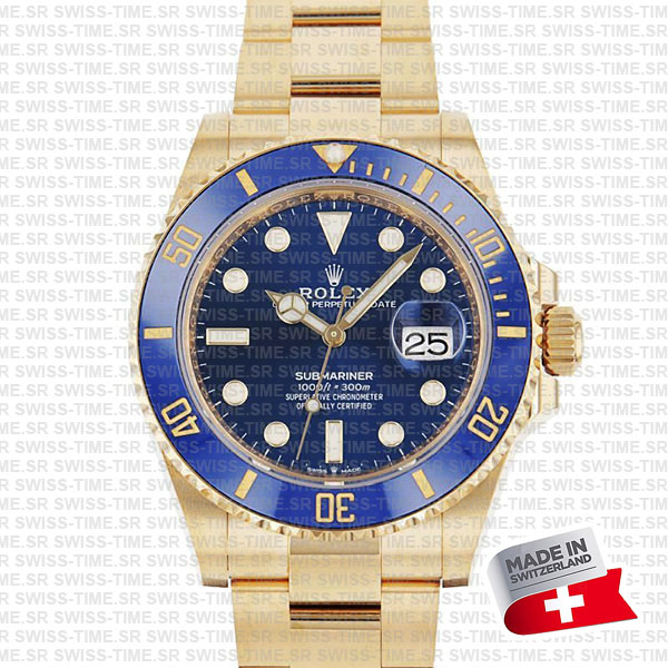 Rolex Yellow Gold Submariner Date Watch - Black Bezel - Black Dial -  126618LB
